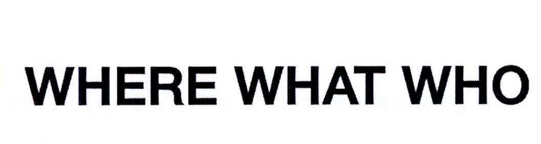 WHERE WHAT WHO
