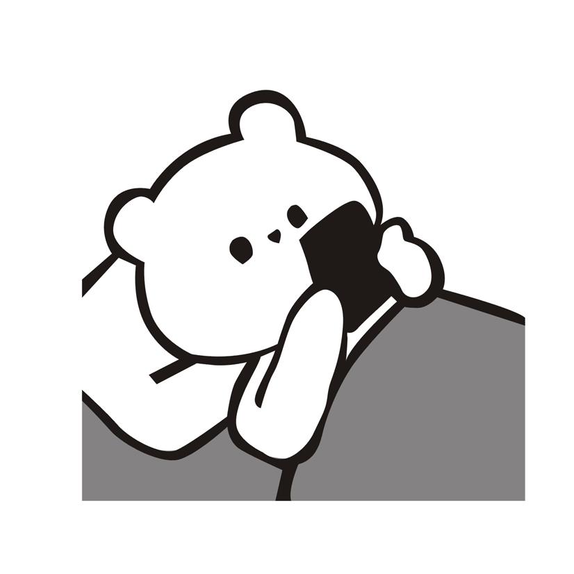 看手机的熊图形