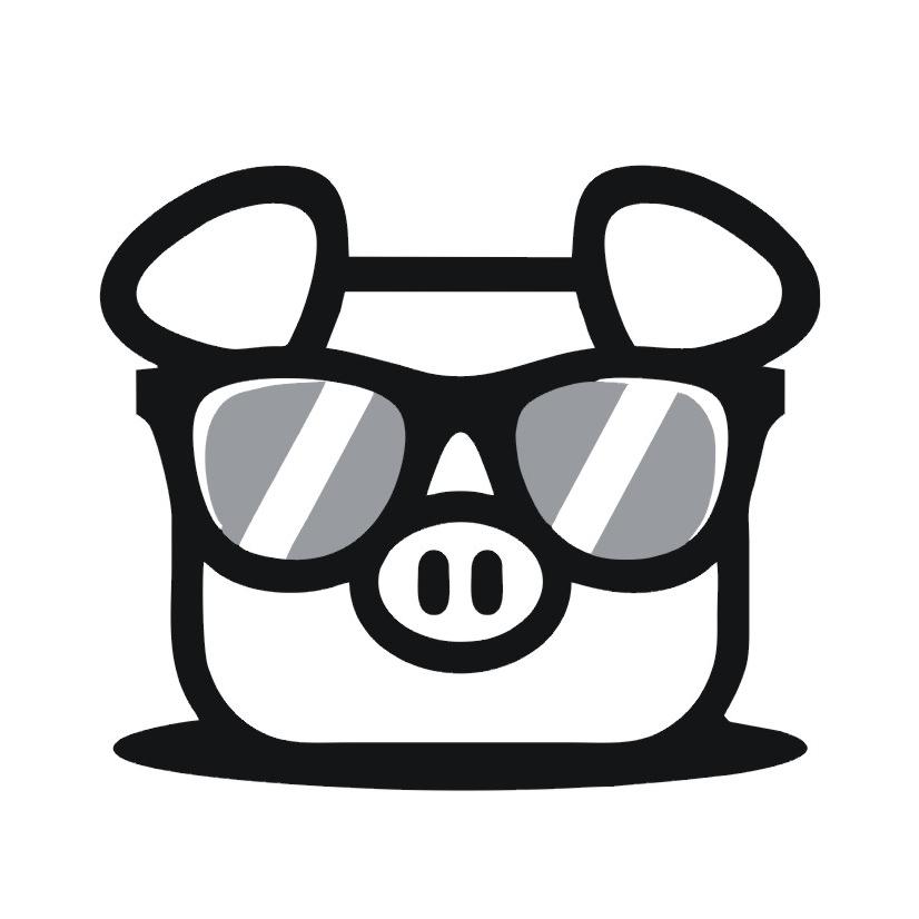 戴眼镜猪图形