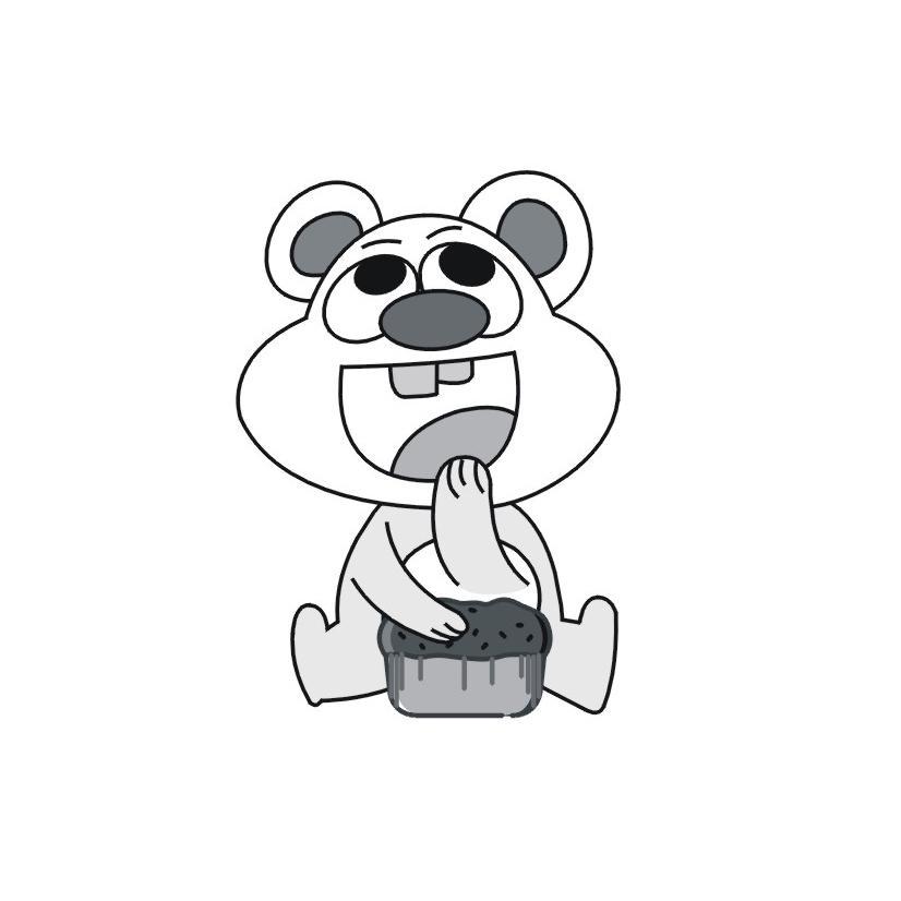 吃蛋糕松鼠图形