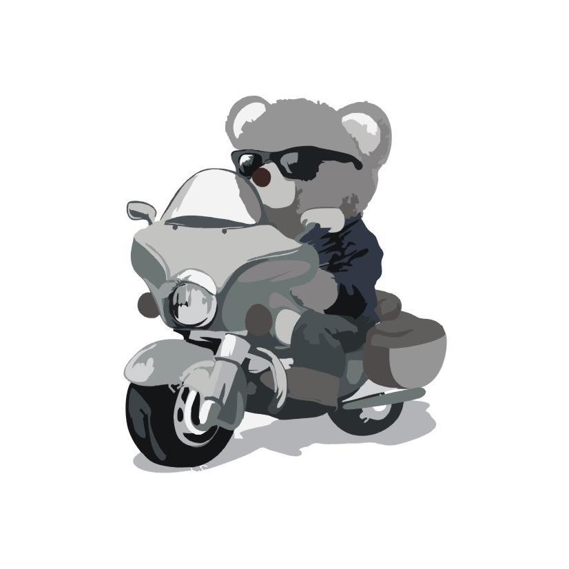 骑摩托小熊图形