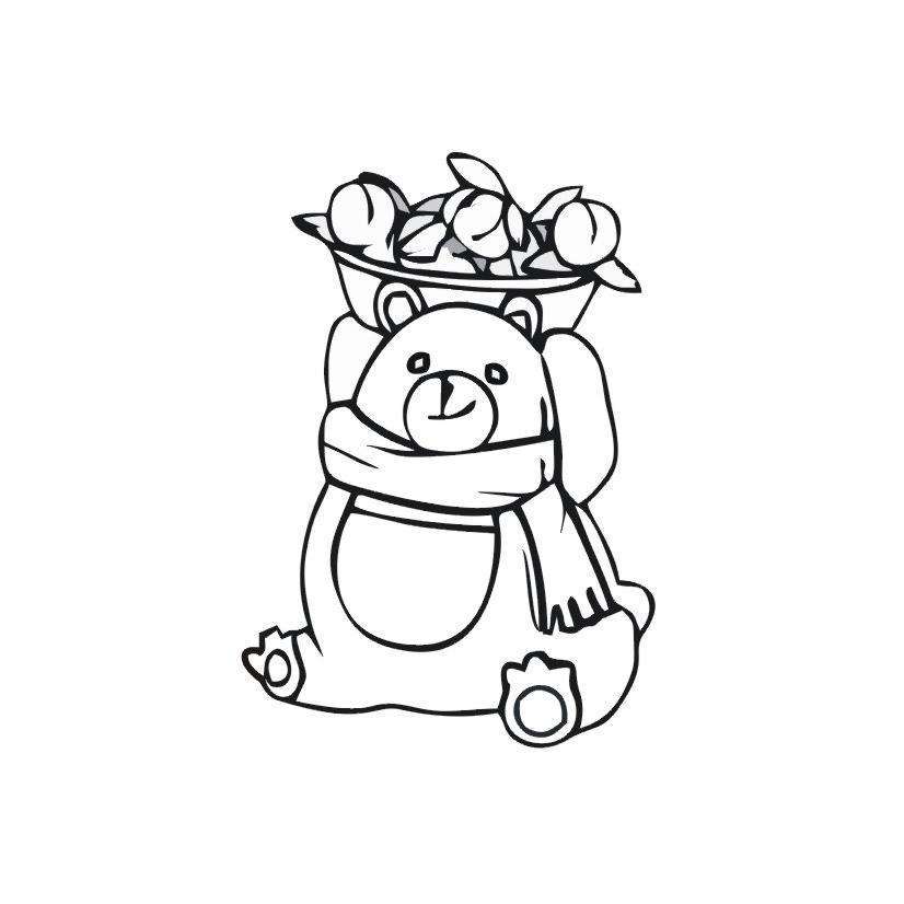 花篮小熊图形