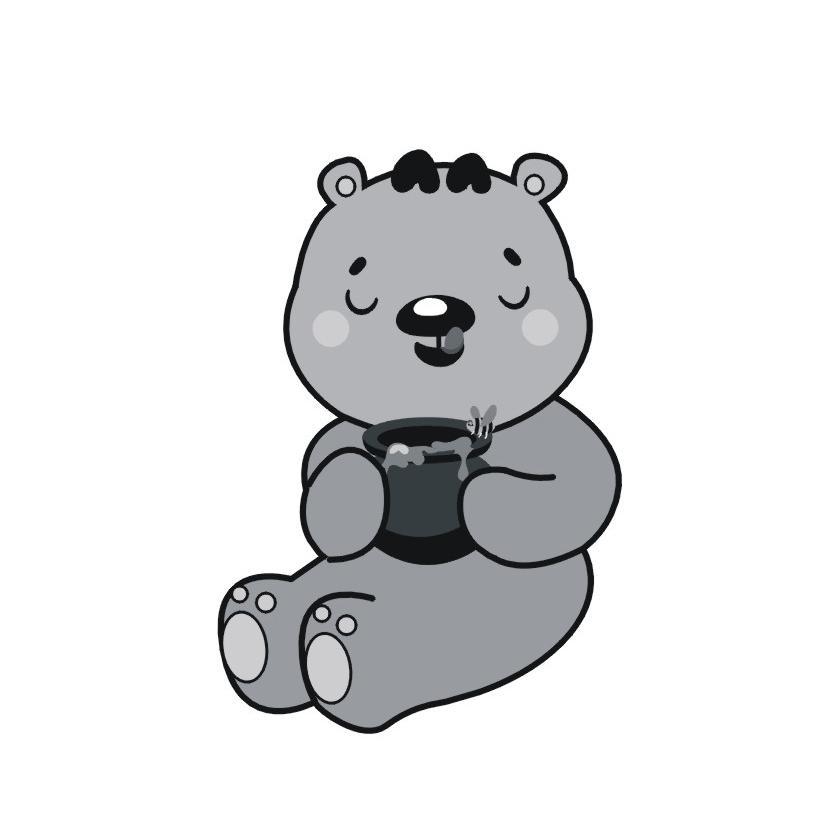 喝水小熊图形