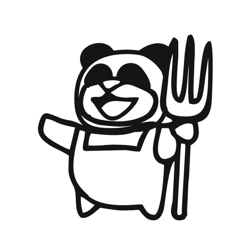 叉子熊猫图形