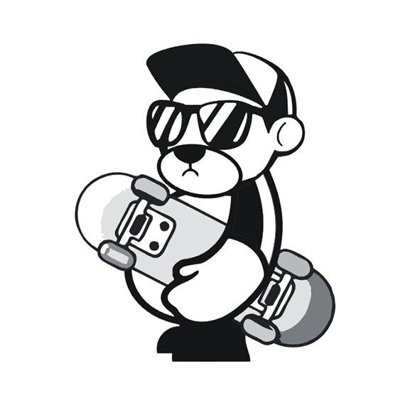 滑板卡通动物图形