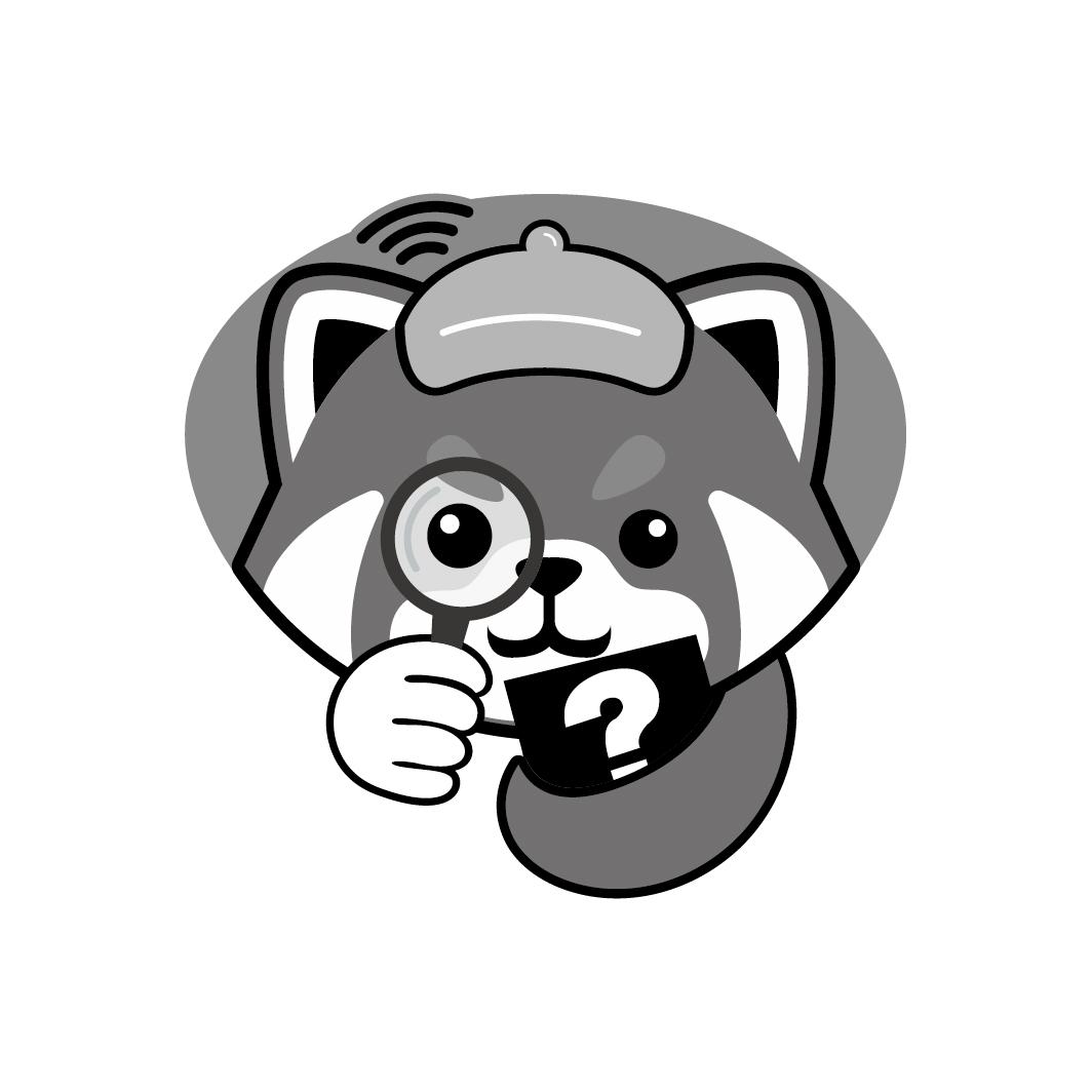 放大镜小熊猫-图形
